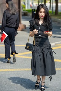 Street Style at Shanghai Fashion Week Spring 2019.