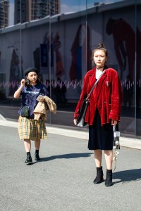 Street Style at Shanghai Fashion Week Spring 2019.