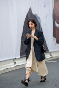 Street Style at Shanghai Fashion Week Spring 2019.