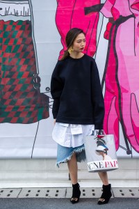 Street Style at Shanghai Fashion Week Spring 2019.