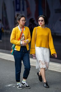 Street Style at Shanghai Fashion Week Spring 2019.