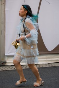 Street Style at Shanghai Fashion Week Spring 2019.