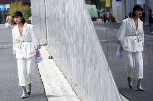Street Style at Shanghai Fashion Week Spring 2019.