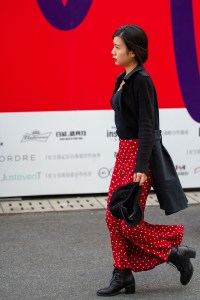 Street Style at Shanghai Fashion Week Spring 2019.