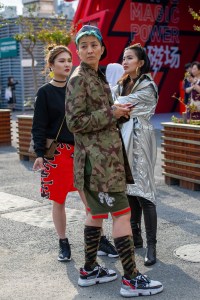 Street Style at Shanghai Fashion Week Spring 2019.