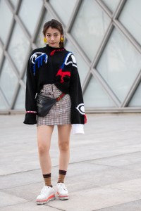 Street Style at Shanghai Fashion Week Spring 2019.