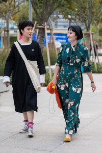 Street Style at Shanghai Fashion Week Spring 2019.