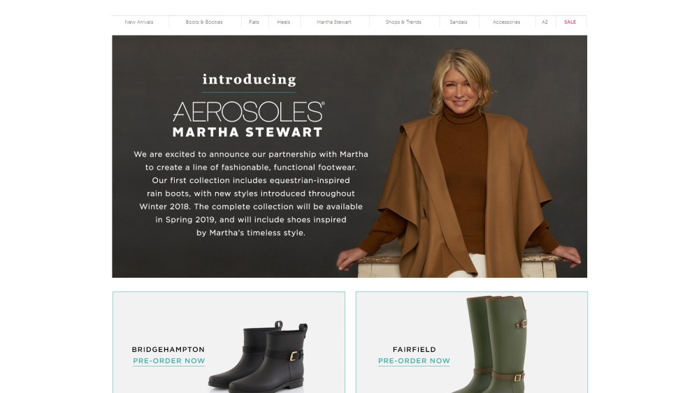 Martha Stewart Is Brand Ambassador for Aerosoles