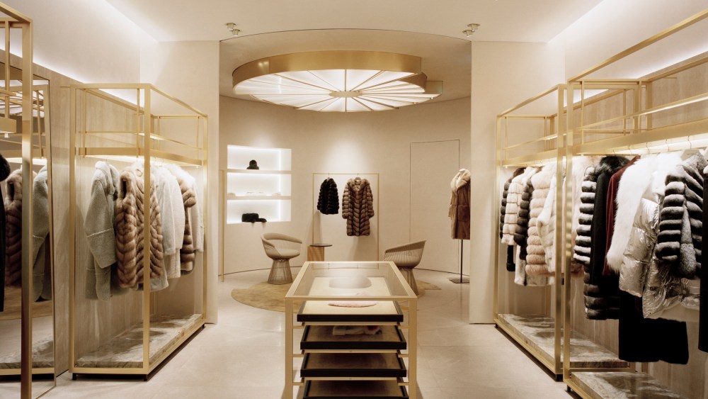 Inside the Yves Salomon Conduit Street boutique