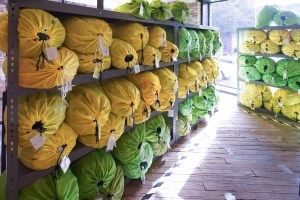 The recycle bags.