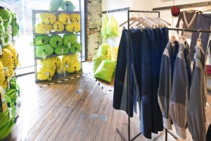 A view of the Public School x Eileen Fisher area at Making Space in Brooklyn.