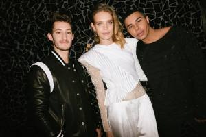 Pierre Niney, Natalia Vodianova and Olivier Rousteing
