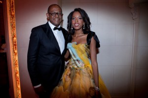True Whitaker in Gaultier Paris with father Forest Whitaker