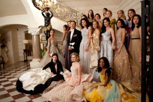 Le Bal 2018 debutantes with journalist Stéphane Bern