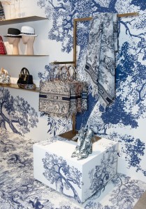 The Toile de Jouy filled Dior pop up shop.