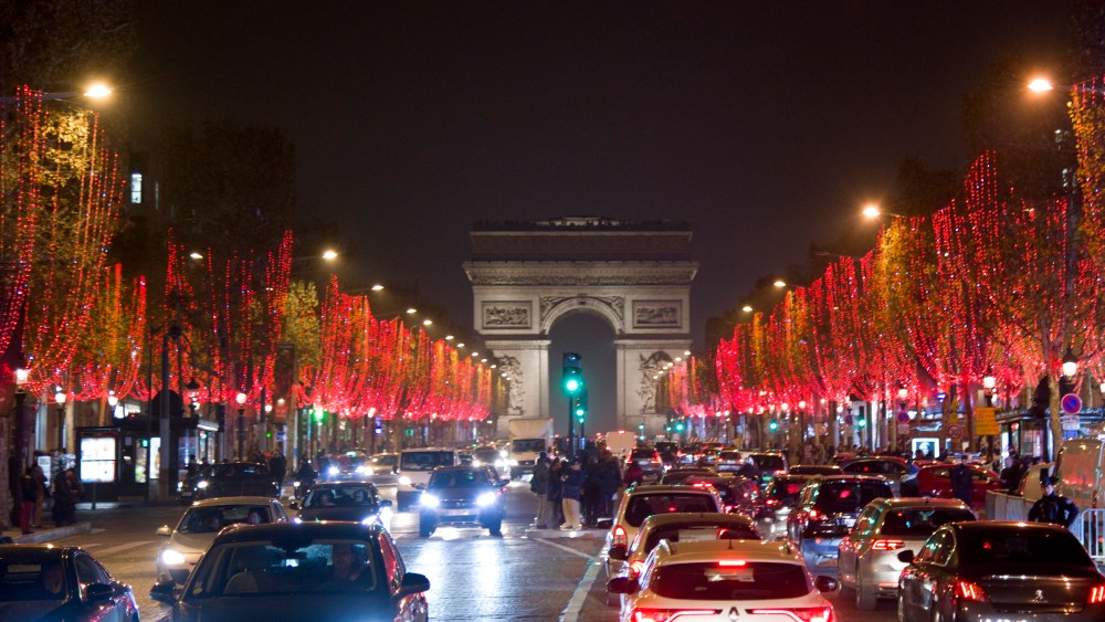 Launch of Xmas Lights on the Champs Elysees with Karl Lagerfeld