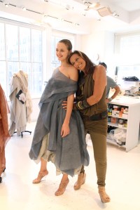 Fashion designer Donna Karan prepares for her spring 2013 runway show.
