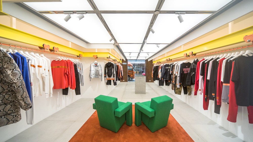 Heron Preston's first shop is located at 55 Paterson Street in Hong Kong's Causeway Bay.
