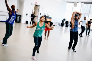Dancers in rehearsal for “Juba.”