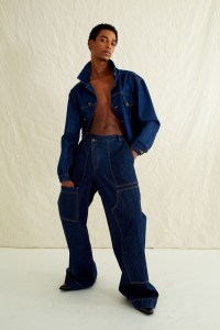 Monse’s denim jacket and jeans.