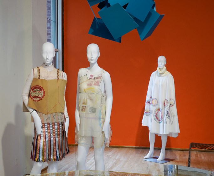 Looks from Pratt seniors displayed on Pucci mannequins.
