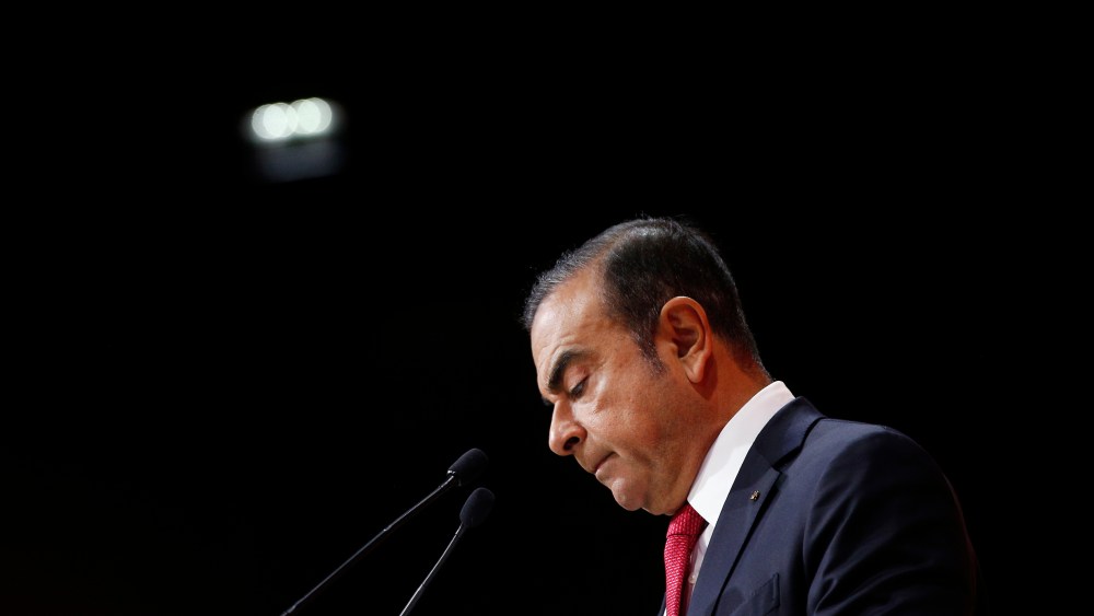 Carlos Ghosn, Chairman and CEO of Renault-Nissan Alliance, speaks during a press conference held in Paris, France, . The Renault-Nissan alliance is ramping up electric car production, vowing 12 new models by 2022 and to make electric cars 30 percent of its overall productionRenault Nissan, Paris, France - 15 Sep 2017
