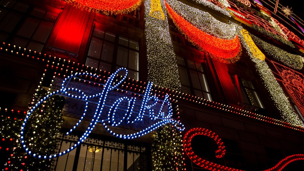 Saks Fifth Avenue's flagship holiday display in New York.