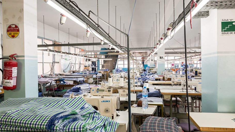 Image of an empty apparel factory