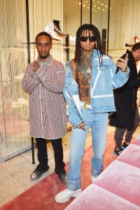 Slim Jxmmi (L) and Swae Lee (R) of Rae Sremmurd attend Valentino Rodeo Drive Men's Launch at Valentino Boutique on December 04, 2018 in Beverly Hills, California. (Photo by Donato Sardella/Getty Images for Valentino)
