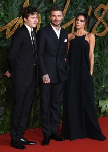 Brooklyn Beckham, David Beckham and Victoria Beckham