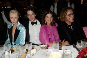 Edie Campbell, Natalie Massenet and Peter Dundas