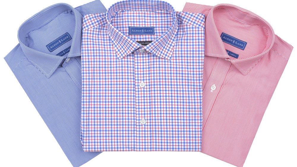 A sampling of the shirts in the Alton Lane subscription shirt box.