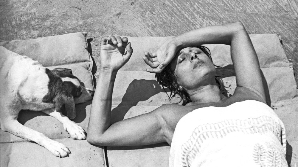 Anna Magnani at her villa in San Felice Circeo, near Rome in 1955.
