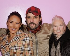 Cora Corre, Andreas Kronthaler and Vivienne Westwood at the Vivienne Westwood & Burberry collaboration launch party in 2018.