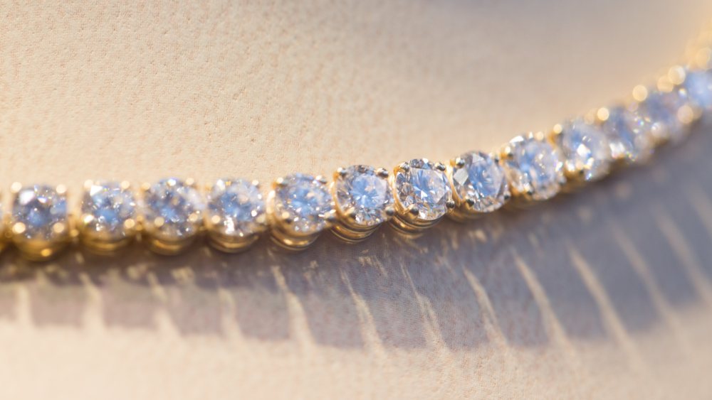 Diamond jewellery Diamond sector, Antwerp, Belgium - 17 Sep 2014Diamonds represent 5% of total Belgian exports, and account for 15% of total Belgian exports outside the European Union. Of all rough diamonds produced worldwide, the vast majority (84%) come to Antwerp to be sorted, traded and sold.
