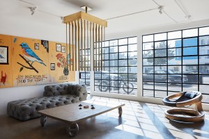 Interior image of Hoorsebunhs Atelier with Custom-Built Coffee Table and Chair