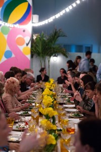 The scene at the party.