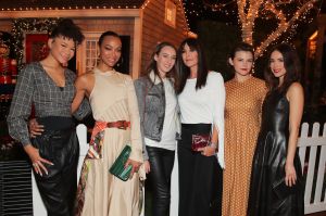 Storm Reid, Zoe Saldana, Araminta Mellon, Tamara Mellon, Ginnifer Goodwin and Abigail SpencerTamara Mellon Palisades Village store launch party, Los Angeles, USA - 11 Dec 2018