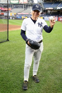 Ralph Lauren ceremonial first pitch at Yankee Stadium in September 2018.