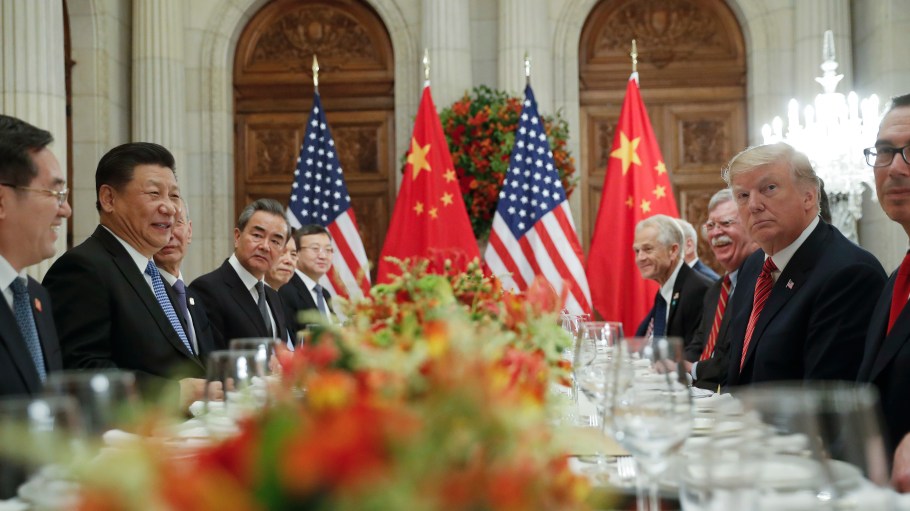 President Donald Trump with China's President Xi Jinping during their bilateral meeting at the G20 Summit