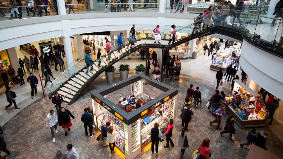 Shoppers walk through the Menlo Park Mall in Edison, N.J.
