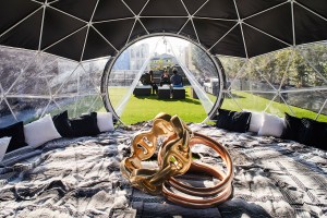 A view inside the Hoorsenbuhs Geodesic Dome