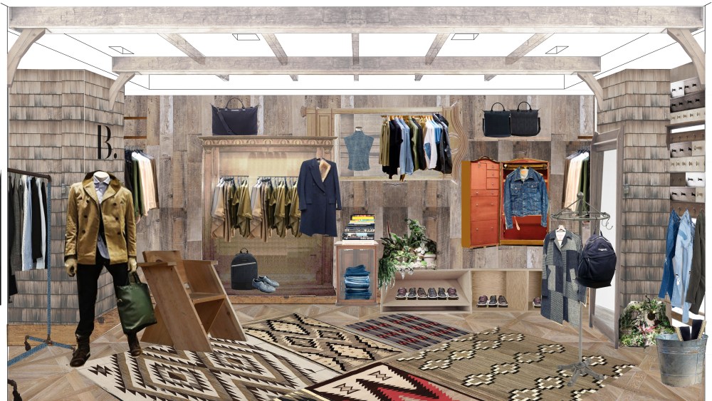 A rendering of the B shop at Bergdorf Goodman.