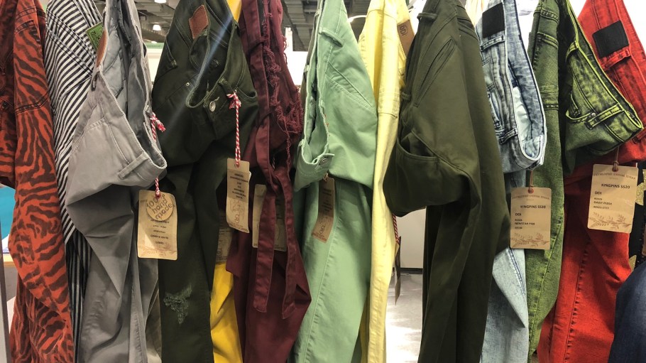 Denim on display at the Denim De L'Ile booth at Texworld USA.