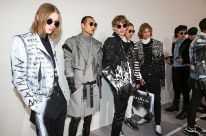Backstage at Balmain men's fall 2019