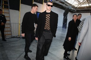 Backstage at Cerruti men's fall 2019