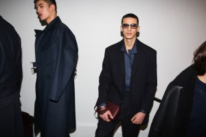Backstage at Cerruti men's fall 2019