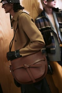 Backstage at Loewe men's fall 2019