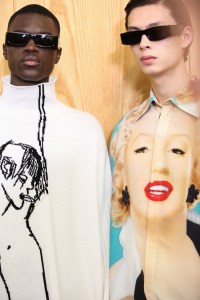 Backstage at Loewe men's fall 2019