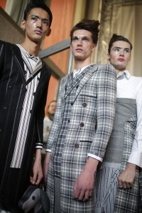 Backstage at Thom Browne men's fall 2019